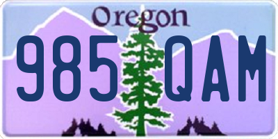 OR license plate 985QAM