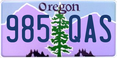 OR license plate 985QAS