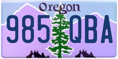 OR license plate 985QBA