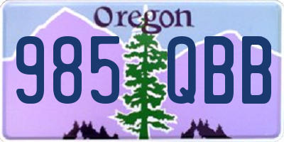 OR license plate 985QBB