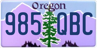 OR license plate 985QBC