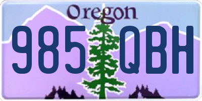 OR license plate 985QBH