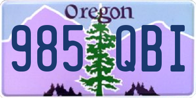OR license plate 985QBI