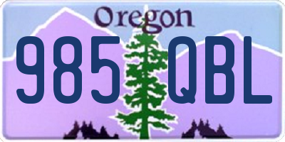OR license plate 985QBL