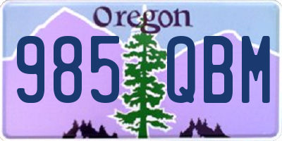 OR license plate 985QBM