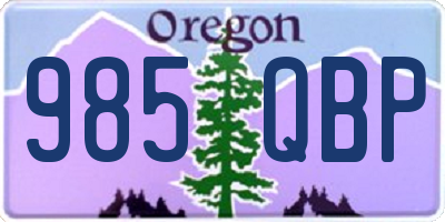 OR license plate 985QBP