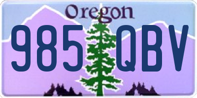 OR license plate 985QBV