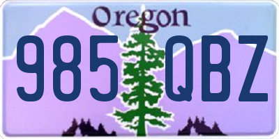 OR license plate 985QBZ