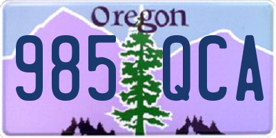 OR license plate 985QCA