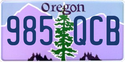 OR license plate 985QCB