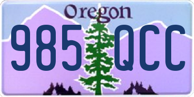 OR license plate 985QCC