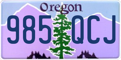 OR license plate 985QCJ