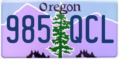 OR license plate 985QCL