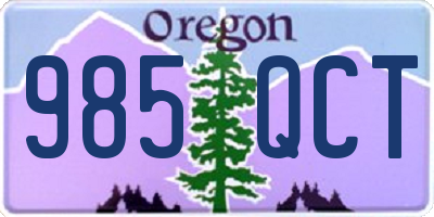 OR license plate 985QCT