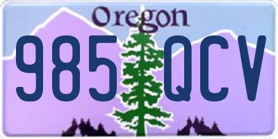 OR license plate 985QCV