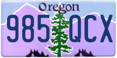 OR license plate 985QCX