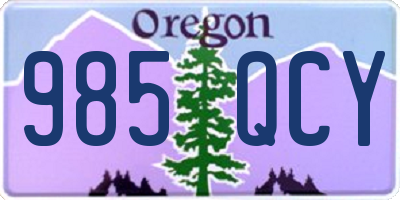 OR license plate 985QCY