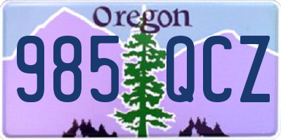 OR license plate 985QCZ