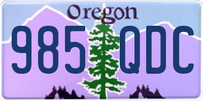OR license plate 985QDC