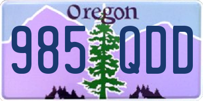 OR license plate 985QDD