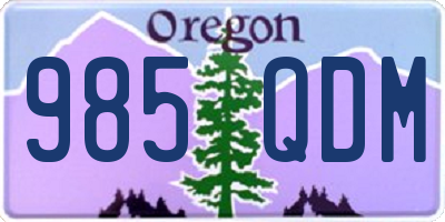 OR license plate 985QDM
