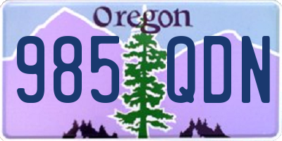 OR license plate 985QDN