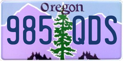 OR license plate 985QDS