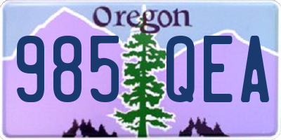 OR license plate 985QEA