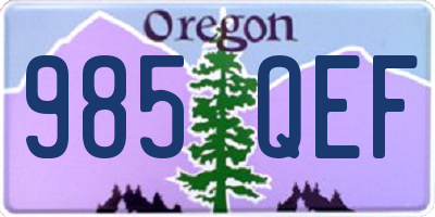 OR license plate 985QEF