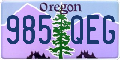 OR license plate 985QEG