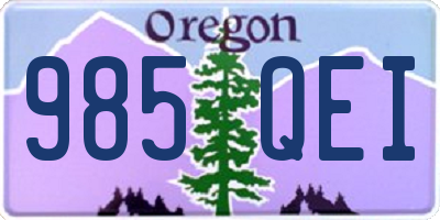 OR license plate 985QEI
