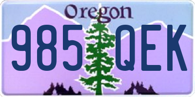 OR license plate 985QEK