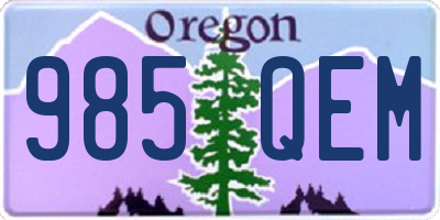 OR license plate 985QEM