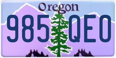OR license plate 985QEO