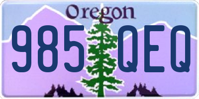 OR license plate 985QEQ