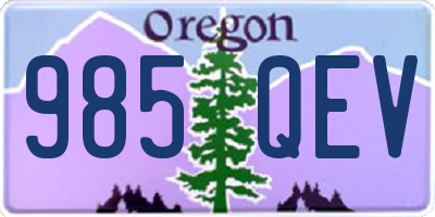 OR license plate 985QEV