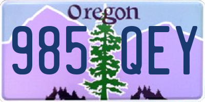 OR license plate 985QEY