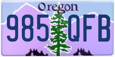 OR license plate 985QFB