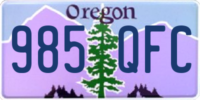 OR license plate 985QFC