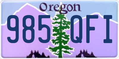 OR license plate 985QFI