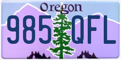 OR license plate 985QFL