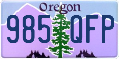 OR license plate 985QFP
