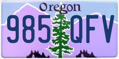 OR license plate 985QFV