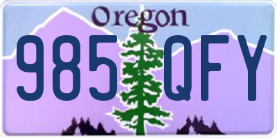 OR license plate 985QFY
