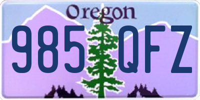 OR license plate 985QFZ