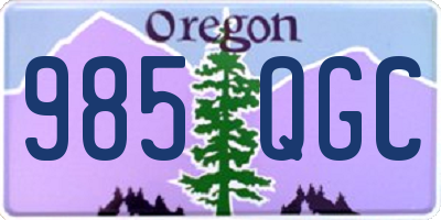 OR license plate 985QGC