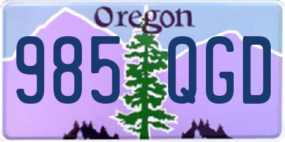 OR license plate 985QGD