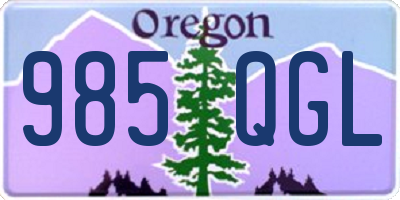 OR license plate 985QGL