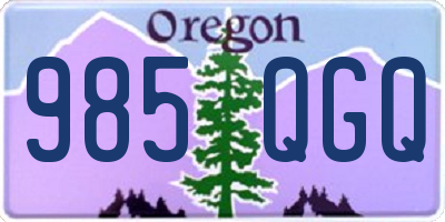 OR license plate 985QGQ