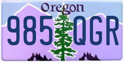 OR license plate 985QGR